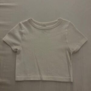 White Ribbed Basic Shirt